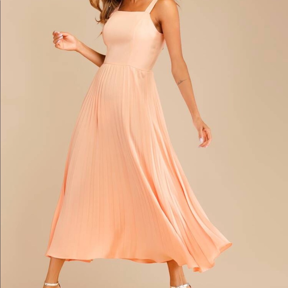 Pink Pleated Cami Dress